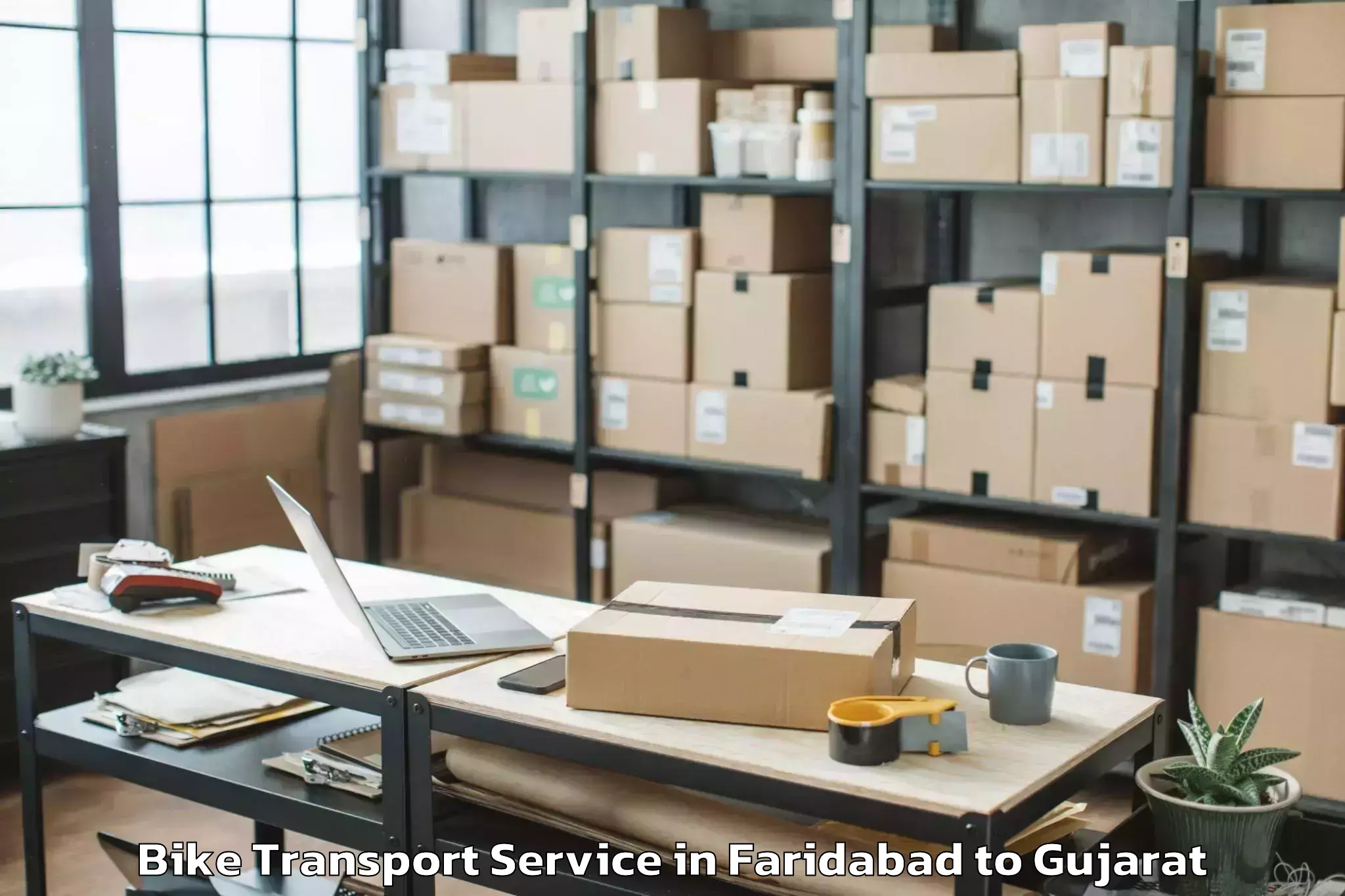 Affordable Faridabad to Jambughoda Bike Transport